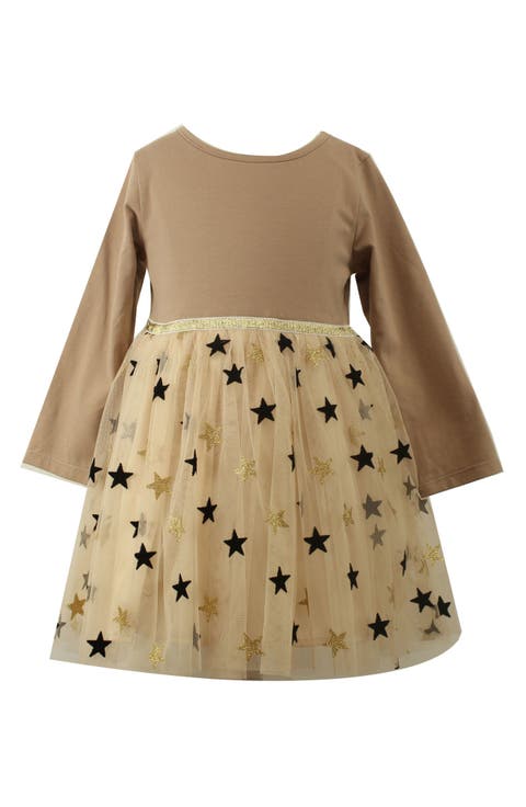 Kids' Long Sleeve Check Party Dress (Toddler & Little Kid)