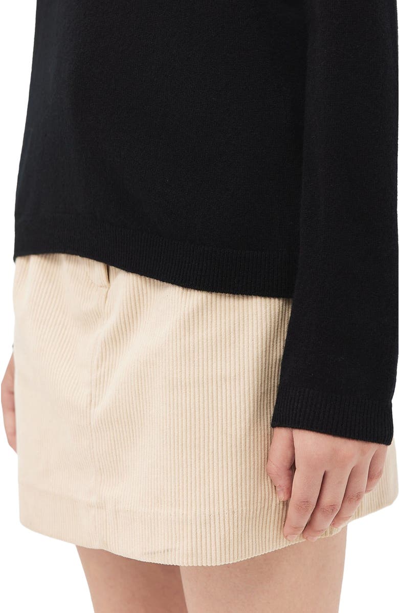 GOBI Mongolian Cashmere Essential Cashmere V-Neck Sweater, Alternate, color, Black