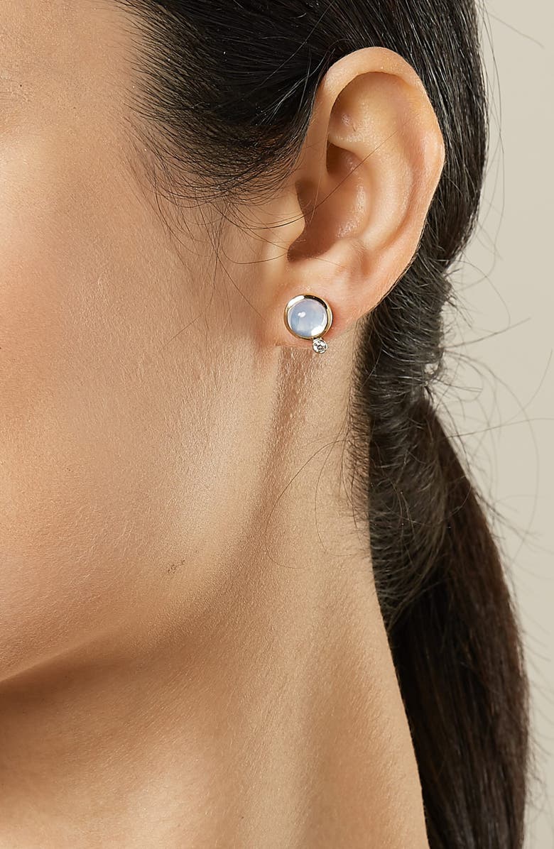 SYNA Cirra Cabochon Studs, Alternate, color, Moon Quartz