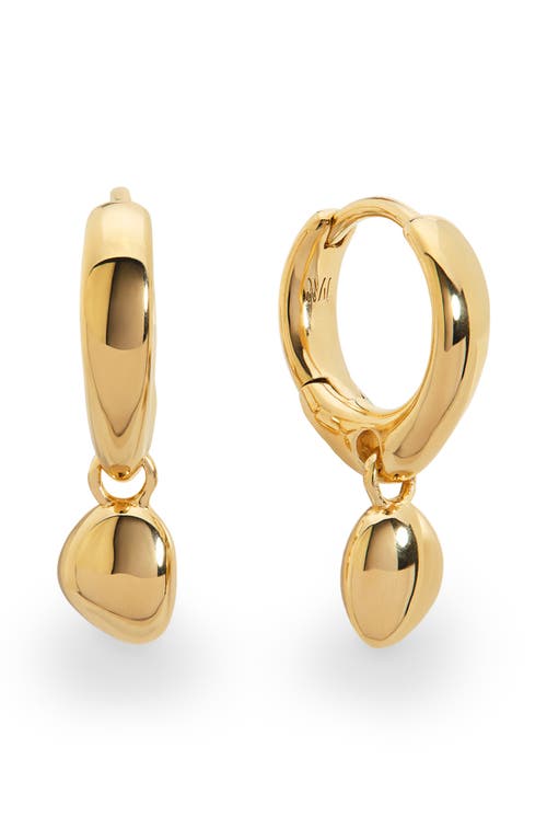 Monica Vinader Womens Nura 18ct Yellow Gold Vermeil Drop Huggies In Gold