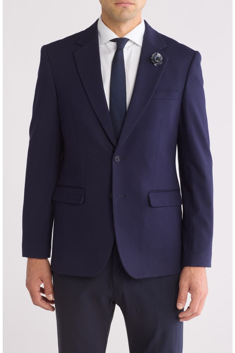 Slim Fit Knit Blazer, Main, color, NAVY