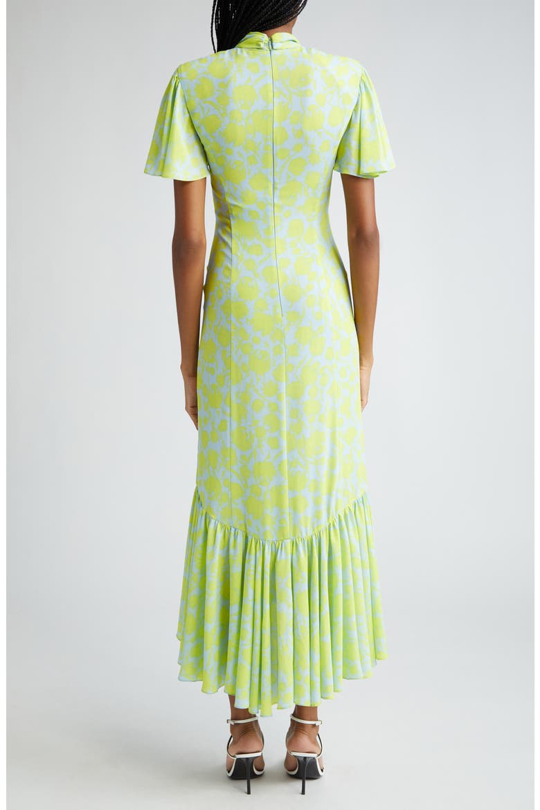 Peeta Ruched High-Low Midi Dress, Alternate, color, SERENE SKY/ FRES