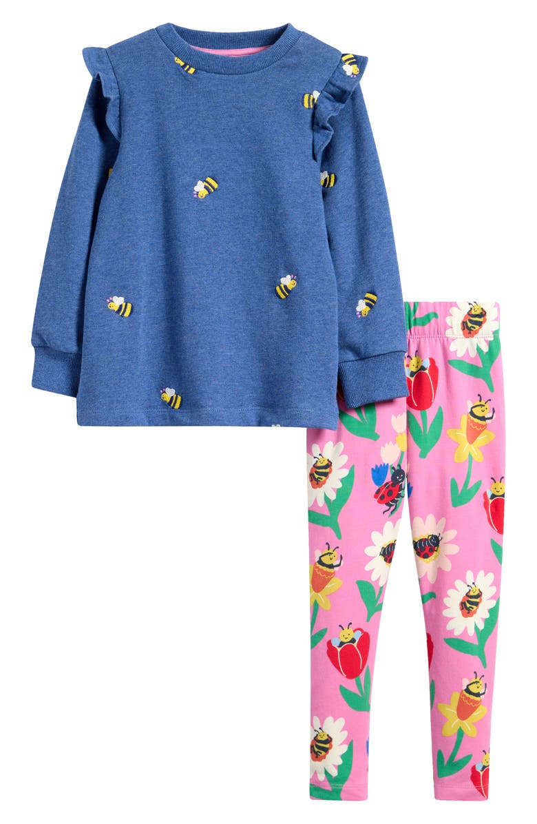 Mini Boden Kids' Ruffle Sweat Tunic & Leggings Set, Main, color, 