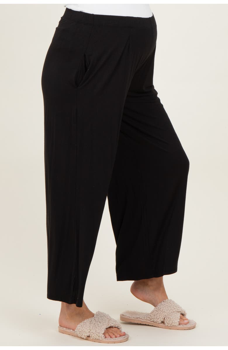 PinkBlush Wide Leg Ankle Lounge Pants, Alternate, color, Black