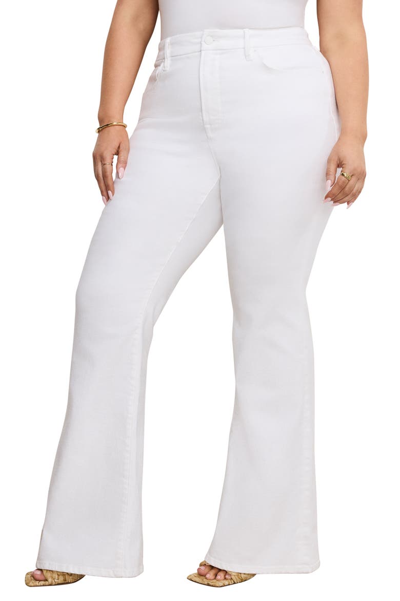 Good Legs Flare Jeans, Alternate, color, WHITE001