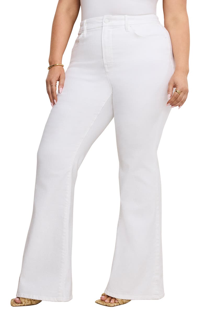 Good American Good Legs Flare Jeans, Alternate, color, 