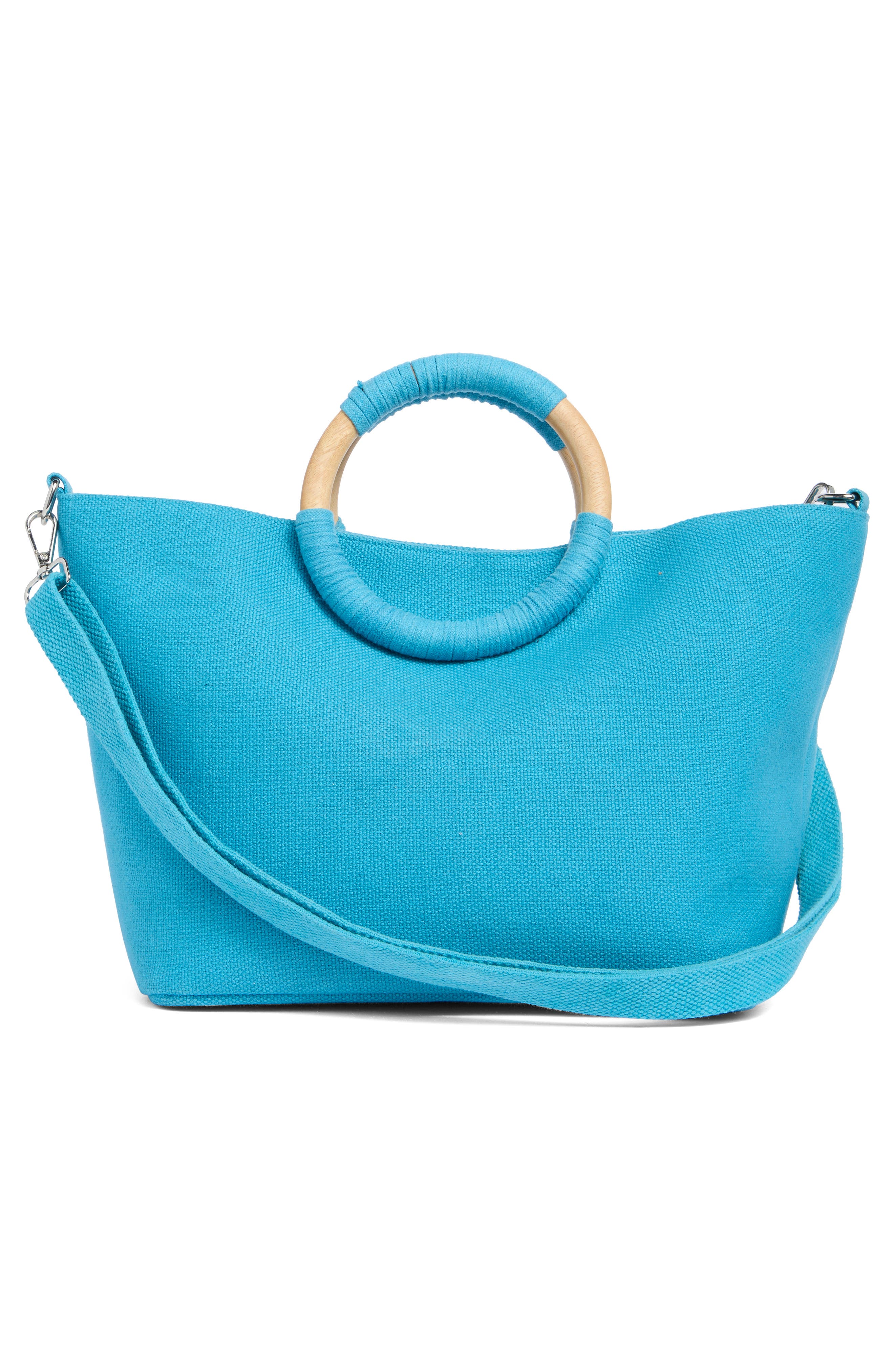 Collection XIIX Beaded Canvas Tote Bag, Alternate, color, Light Blue