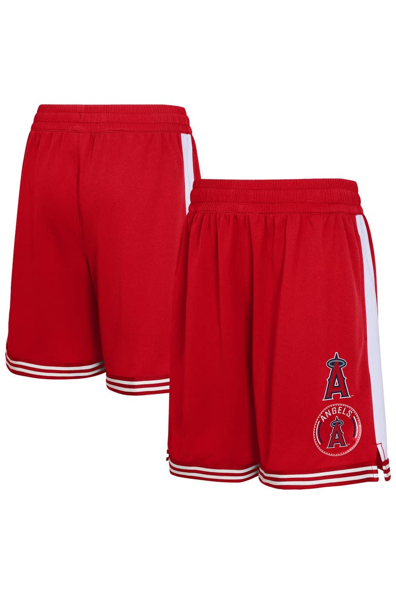 Youth  Red Los Angeles Angels Infielder Shorts, Main, color, Red