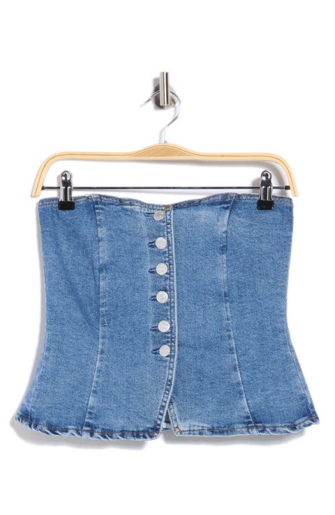 Strapless Button Front Bustier
