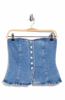 Current/Elliott Strapless Button Front Bustier