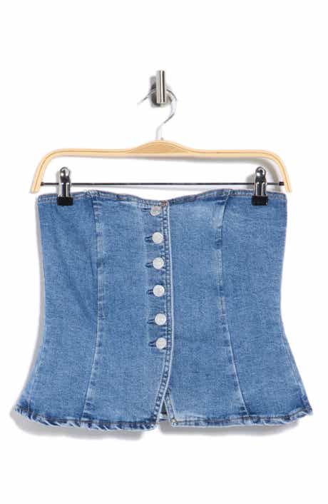 Current/Elliott Strapless Button Front Bustier