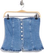 Current/Elliott Strapless Button Front Bustier