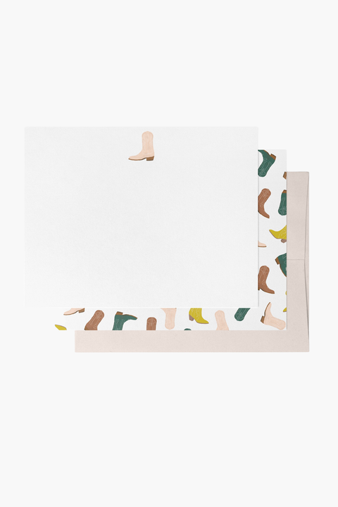 8 Boxed Cowboy Boots Notecards Stationery