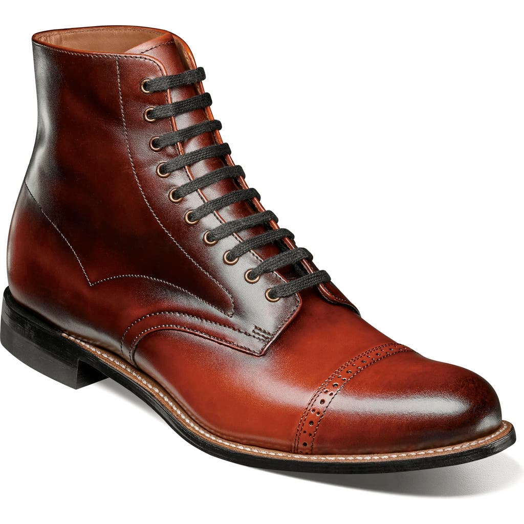 Stacy Adams Madison Cap Toe Lace Up Boot In Brown
