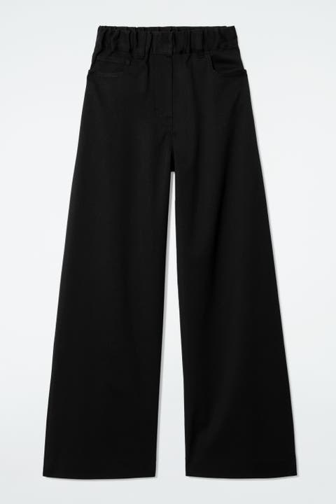 Wide-Leg Cotton Pants