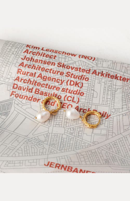 Enamel Copenhagen Significant Pearl Hoops In Gold