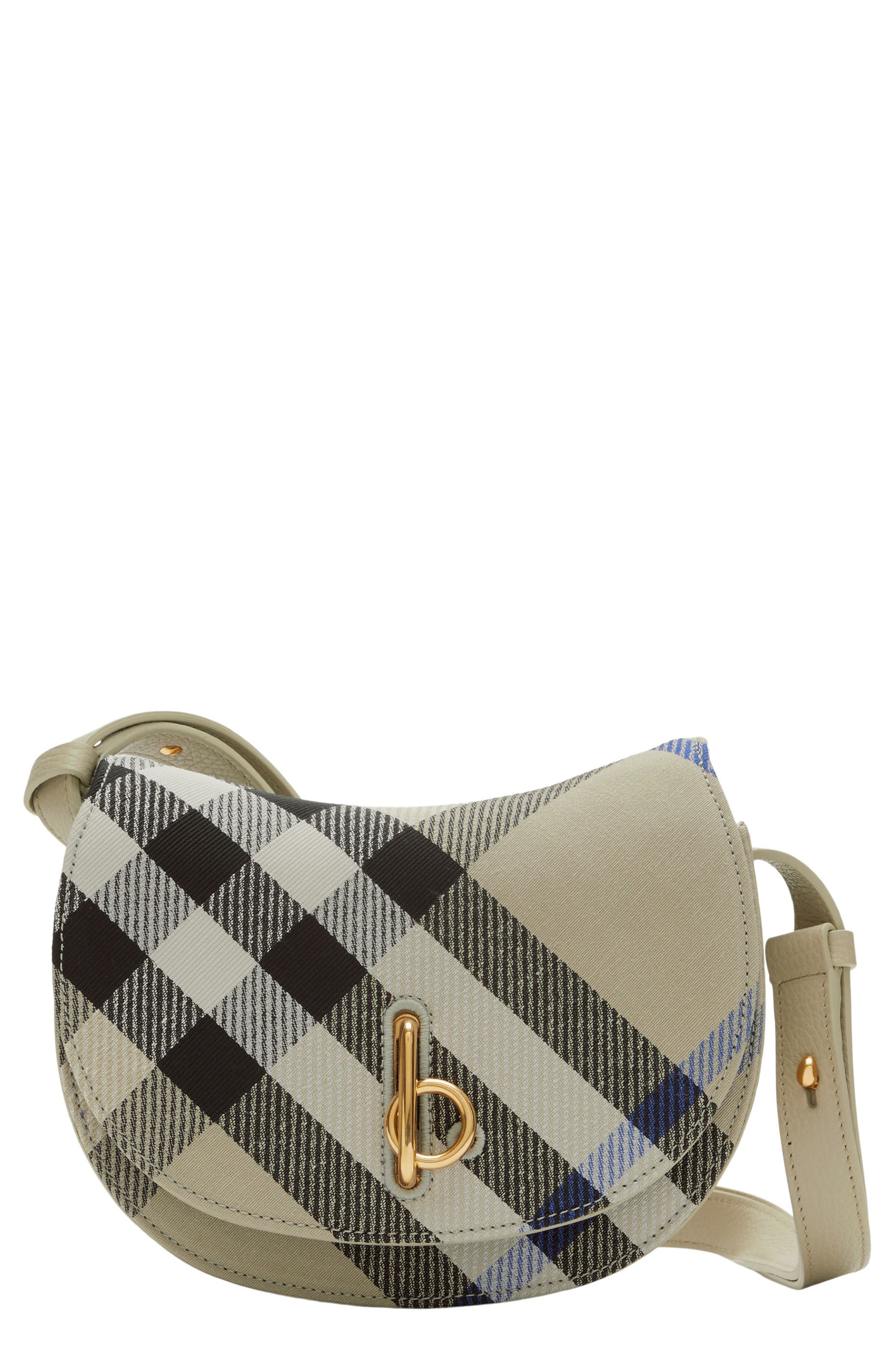 Burberry Mini Rocking Horse Jacquard Check Crossbody Bag, Main, color, 