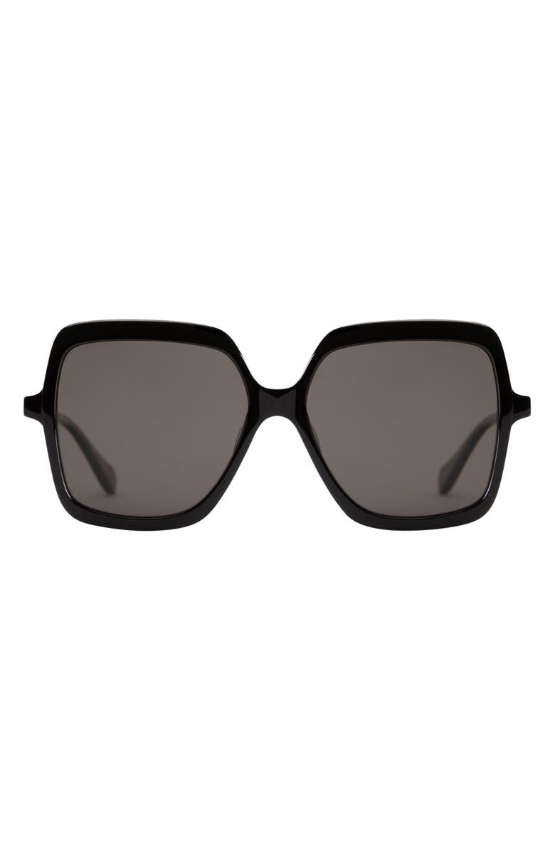 Mohala Eyewear Kilikina Polarized ContourBridge<sup>™</sup> Square Sunglasses, Main, color, Black Lava / Gray Lenses