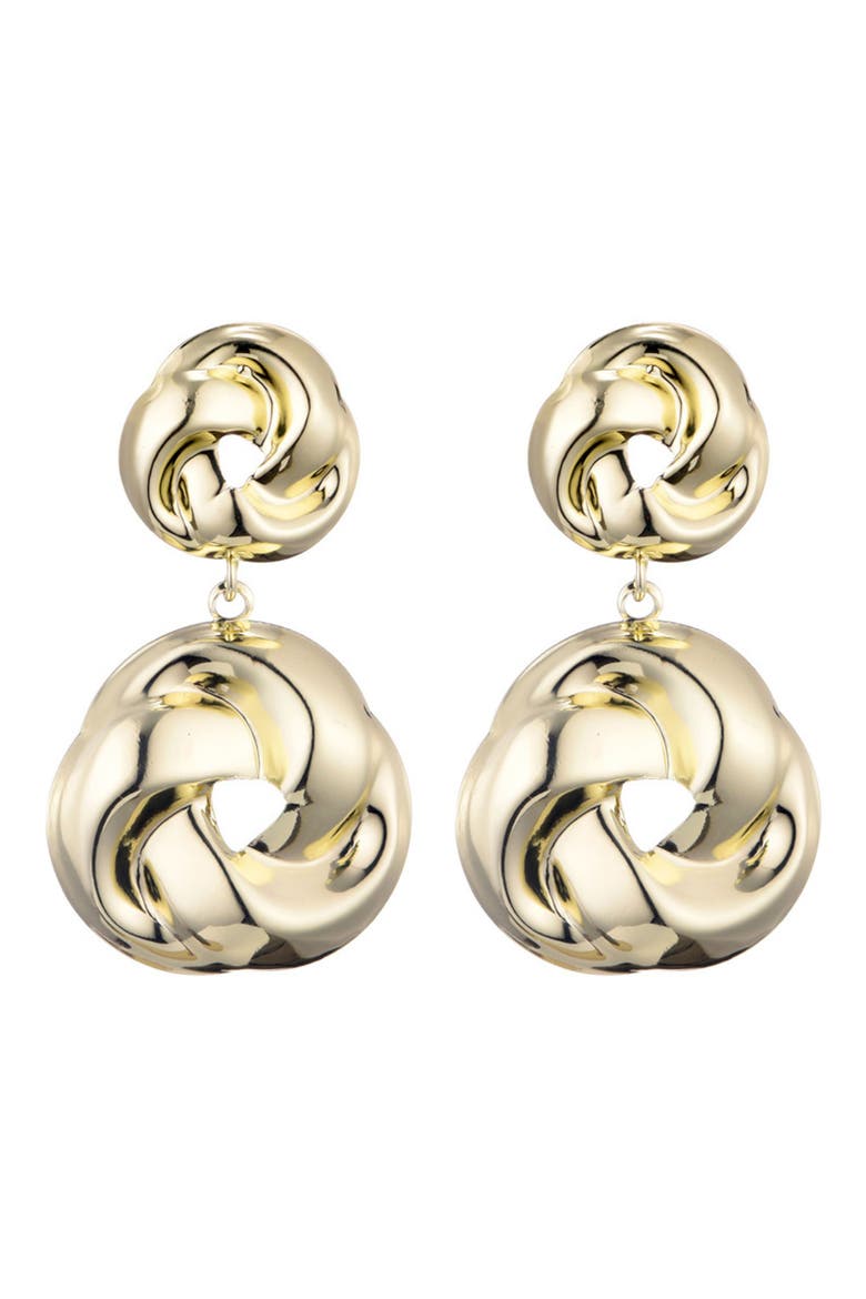 Double Knot Drop Earrings, Main, color, GOLD