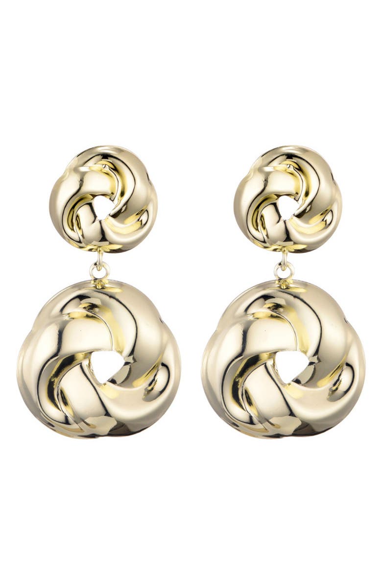 Adornia Double Knot Drop Earrings, Main, color, Gold