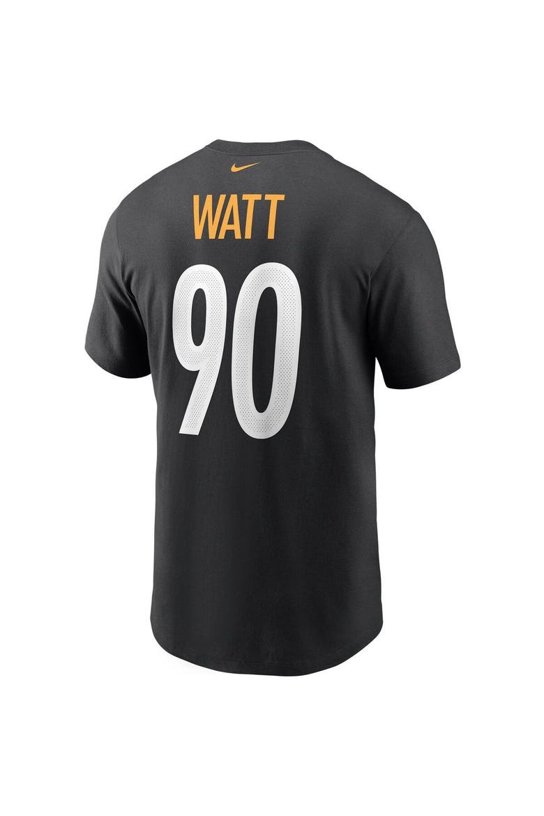 Men's Nike T.J. Watt Black Pittsburgh Steelers Name & Number T-Shirt, Alternate, color, BLACK