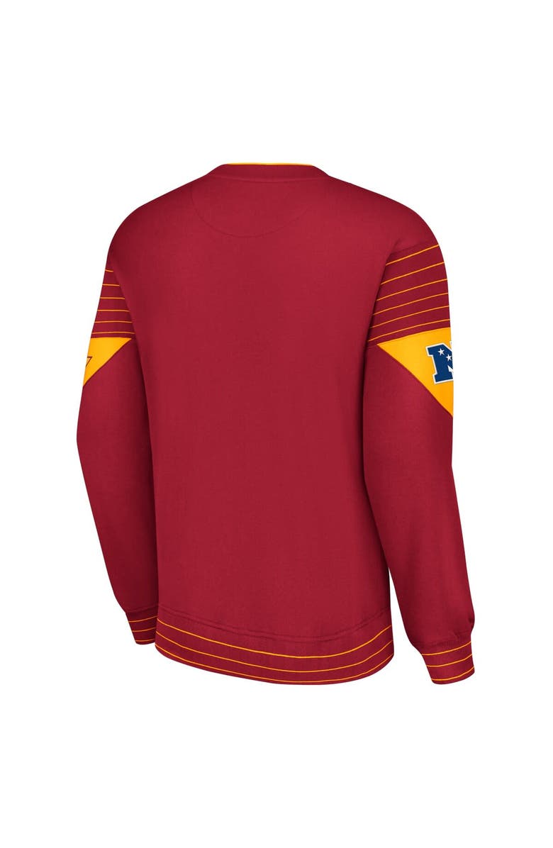 STARTER Men's Starter Burgundy Washington Commanders Face-Off Pullover Sweatshirt, Alternate, color,