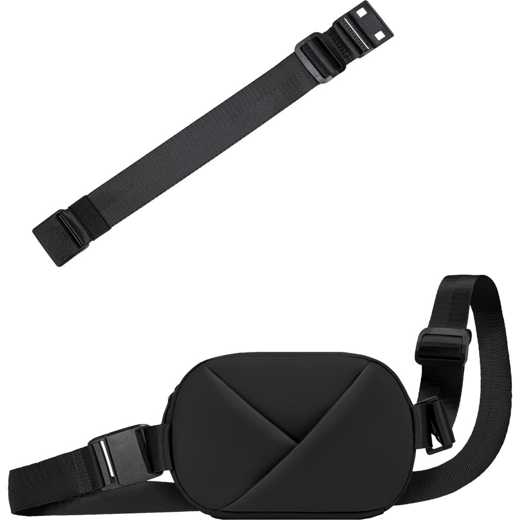 Lux and Nyx Origami Sling Belt Bag With Extender Strap in Black  product