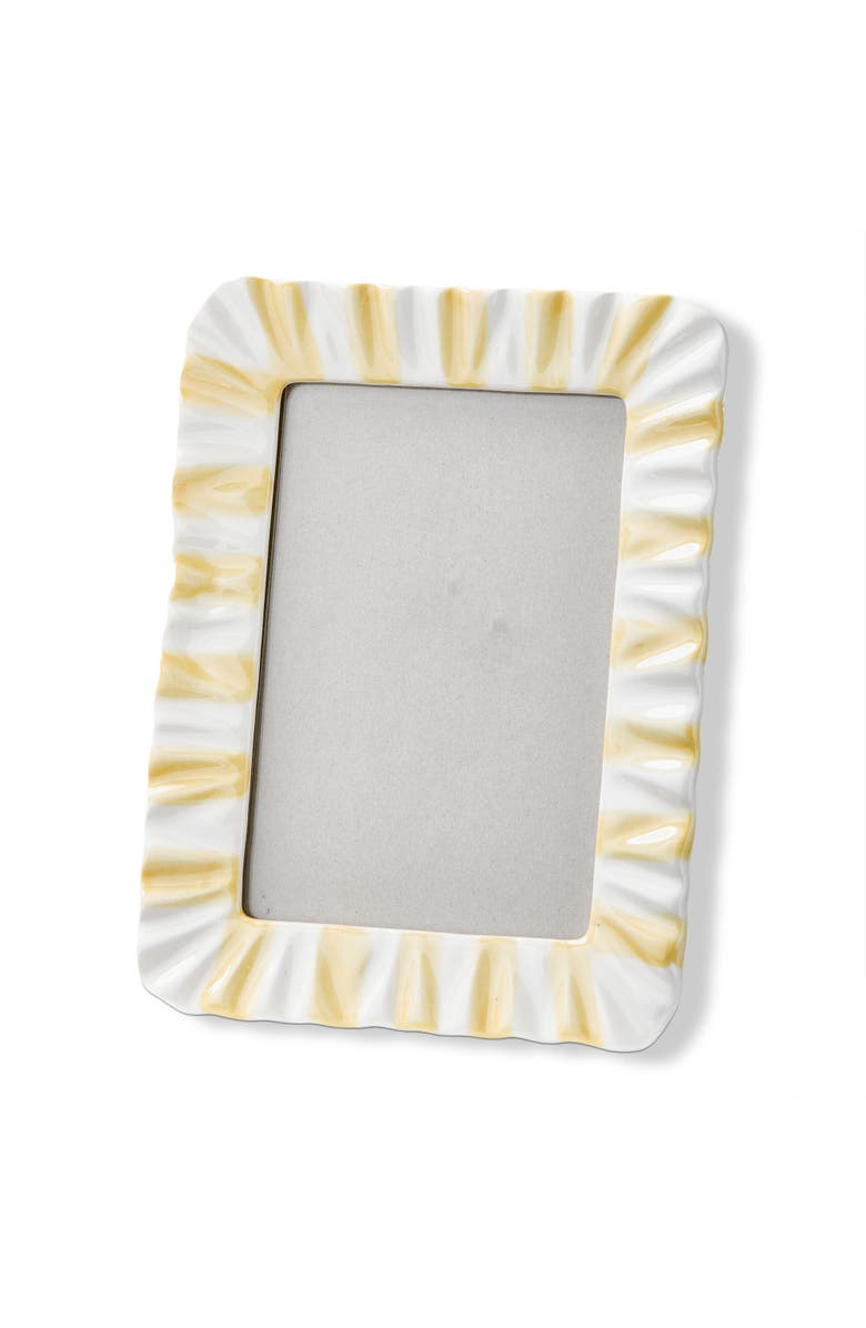 tag Everyday Stripe Ruffle Photo Frame Yellow 4x6 6.42x0.56x8.4 in, Main, color, Yellow