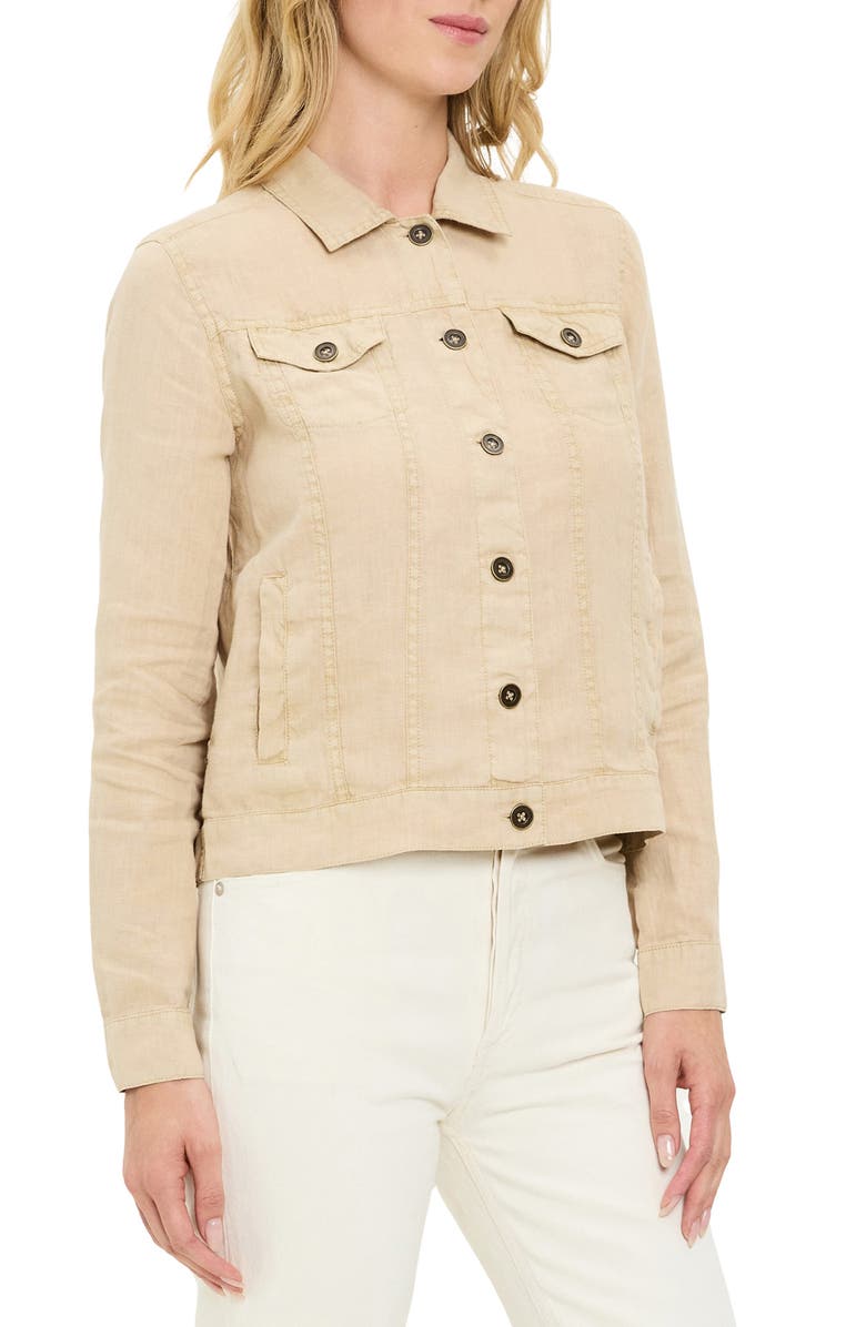 Michael Stars Linen Denim Jacket, Alternate, color, Macadamia
