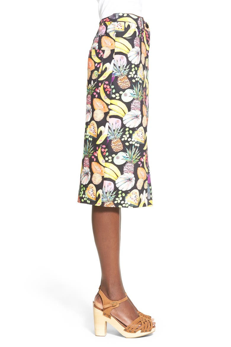 'Hilary' Denim Pencil Skirt, Alternate, color, TUTTI FRUTTI BLACK