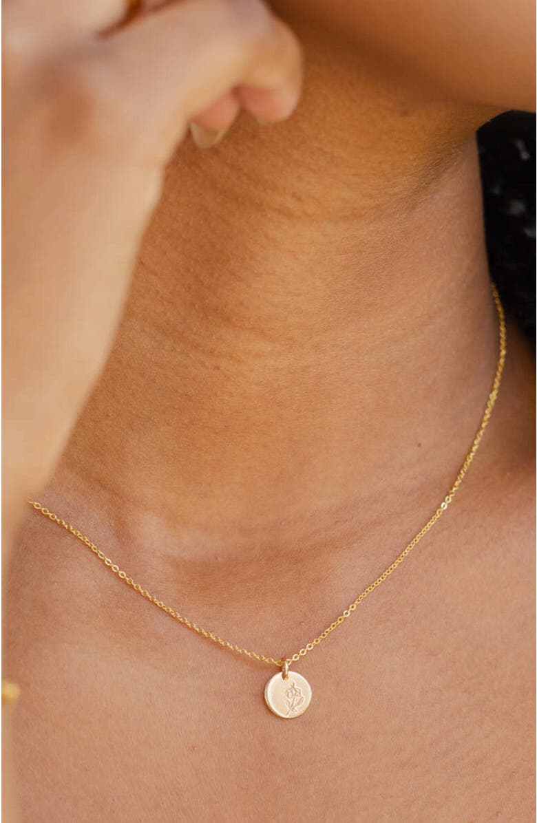 MADE BY MARY February Birth Flower Necklace, Alternate, color, Gold Filled