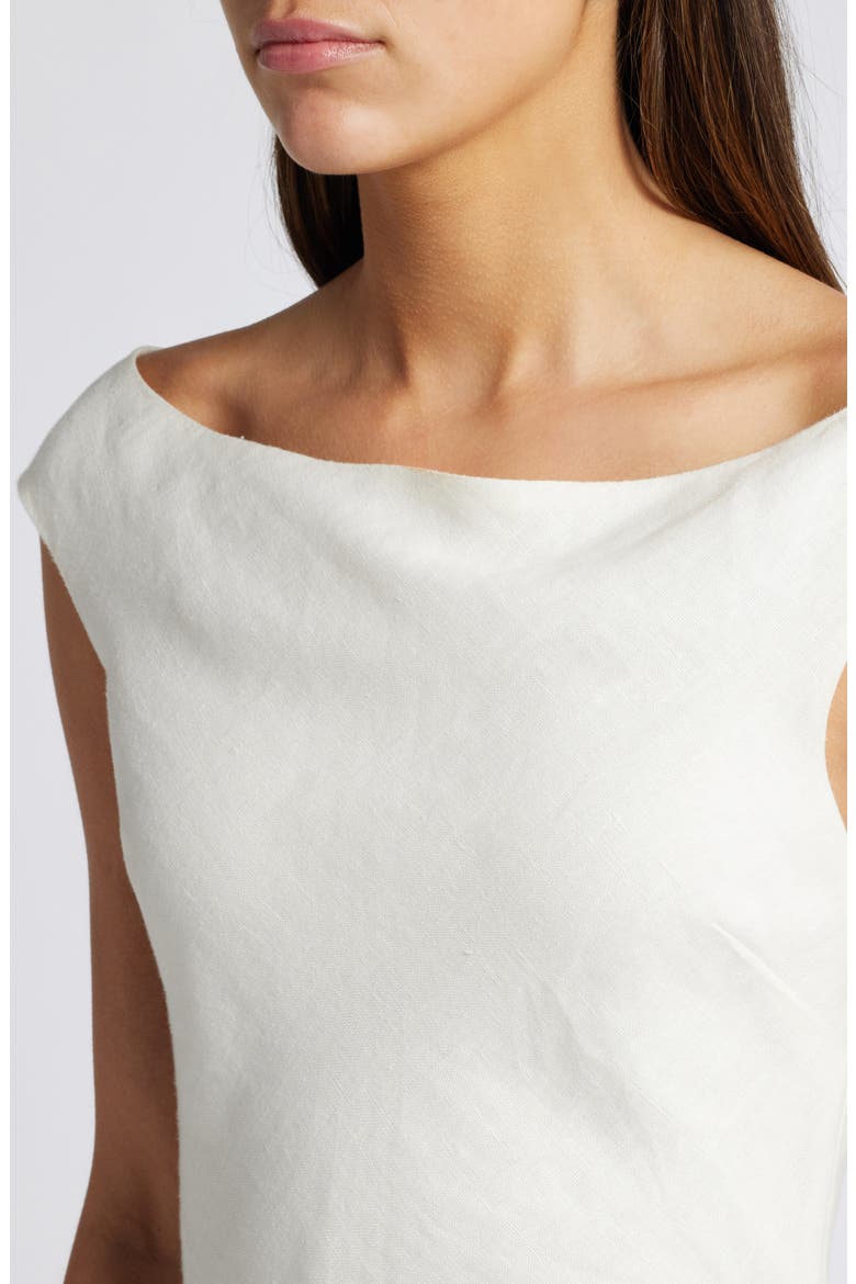Ilride Ballet Neck Linen Top, Alternate, color, WHITE