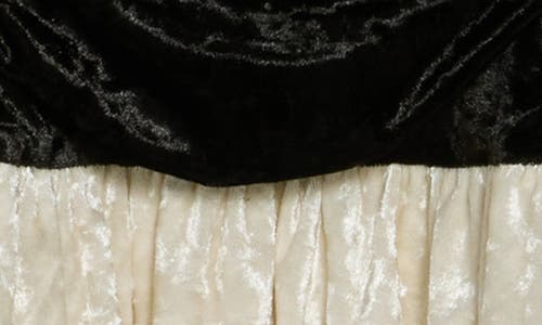 Lush Off The Shoulder Long Sleeve Bubble Hem Minidress In Black Ivory