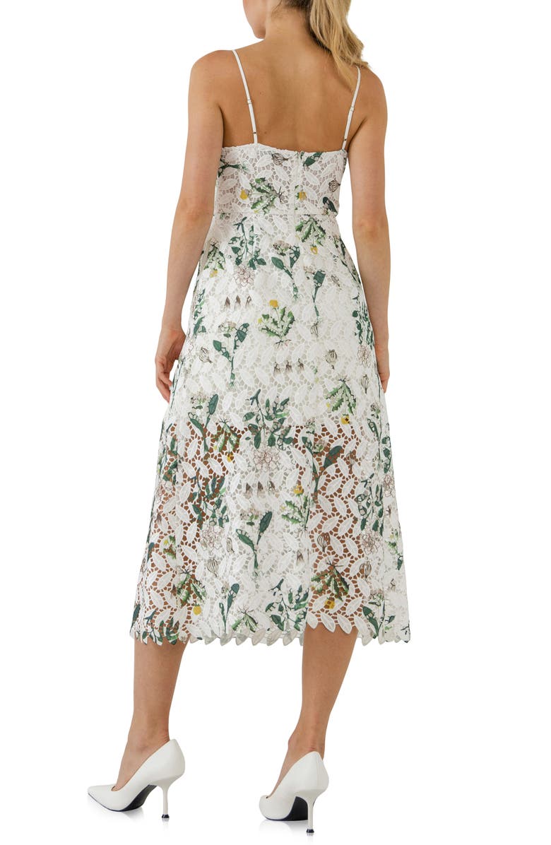 Endless Rose Floral Print Lace Midi Dress, Alternate, color,