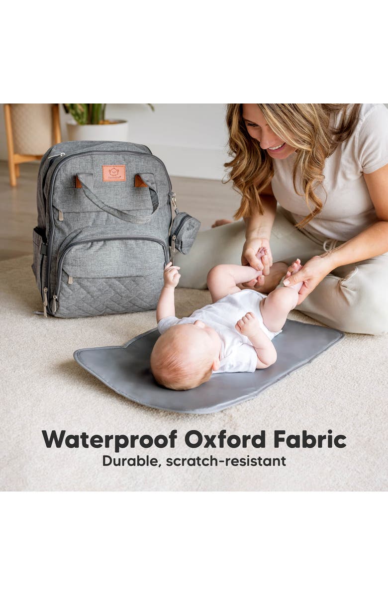 KeaBabies Rove Diaper Bag, Alternate, color, Classic Gray