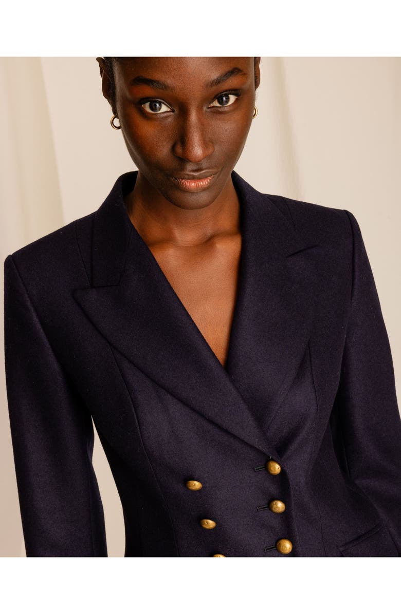 Fortela Laureen Classic Double-Breasted Wool Jacket, Alternate, color, Blue
