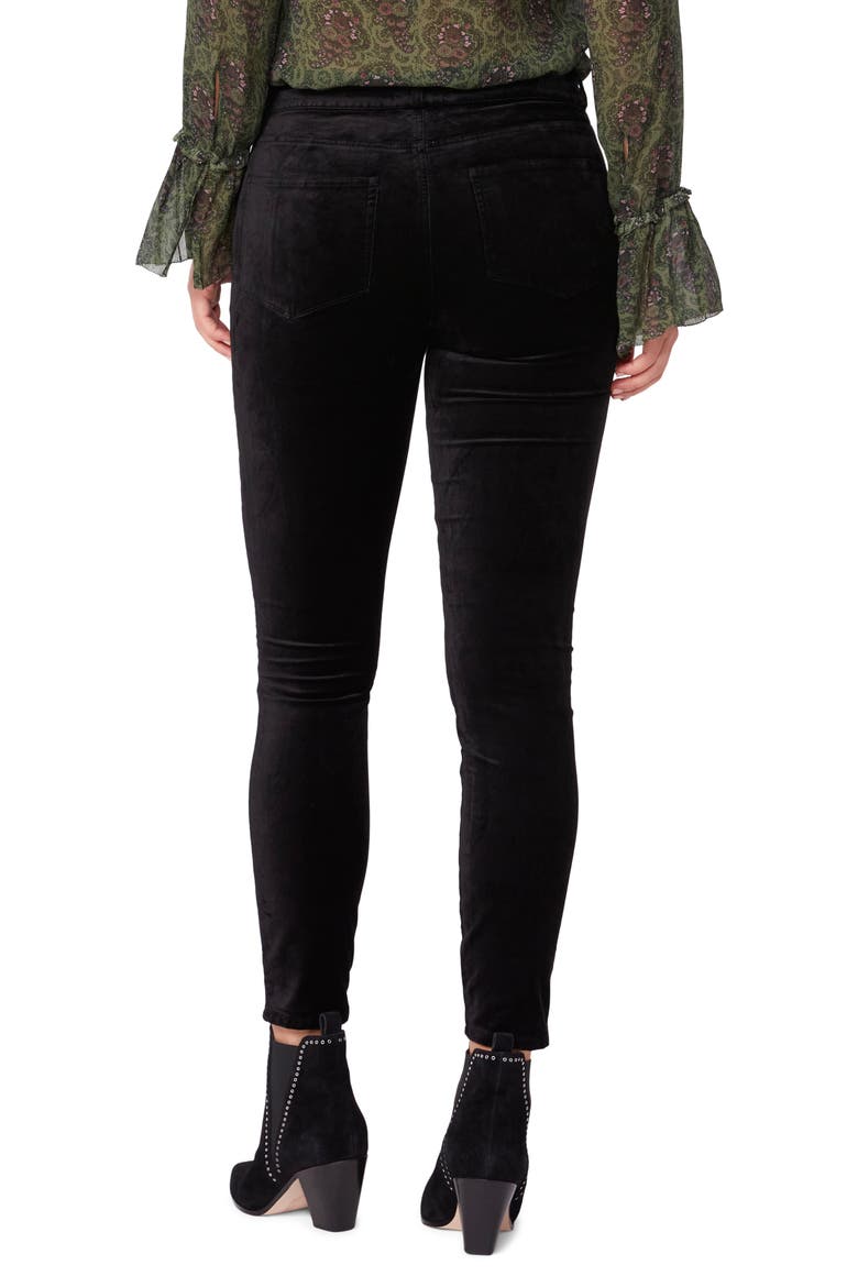 Hoxton Velvet Ankle Skinny Jeans, Alternate, color, BLACK VELVET