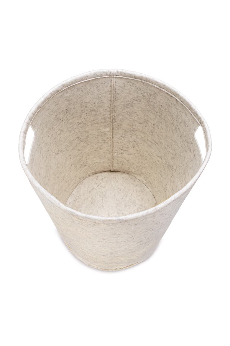 Felt Laundry Hamper, Alternate, color, White
