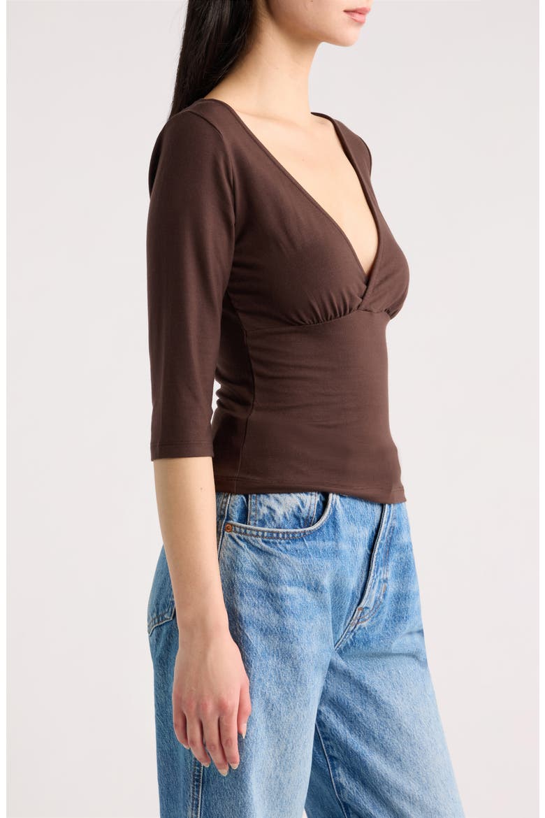 Aylani Surplice Neck Knit Top, Alternate, color, MOLE