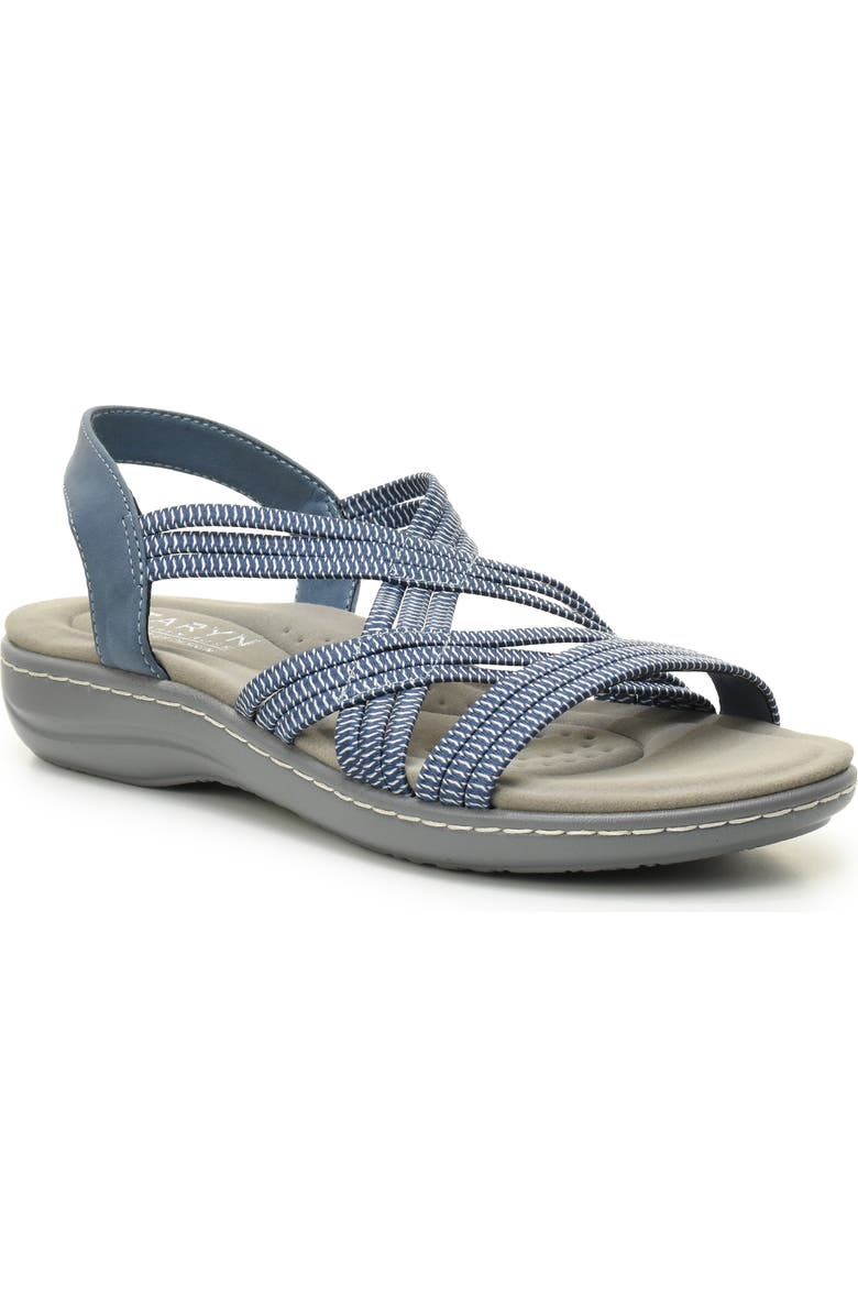 Taryn Rose Elastic Slingback Sandal, Main, color, Blue