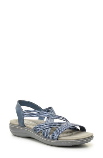 Taryn Rose Elastic Slingback Sandal In Blue