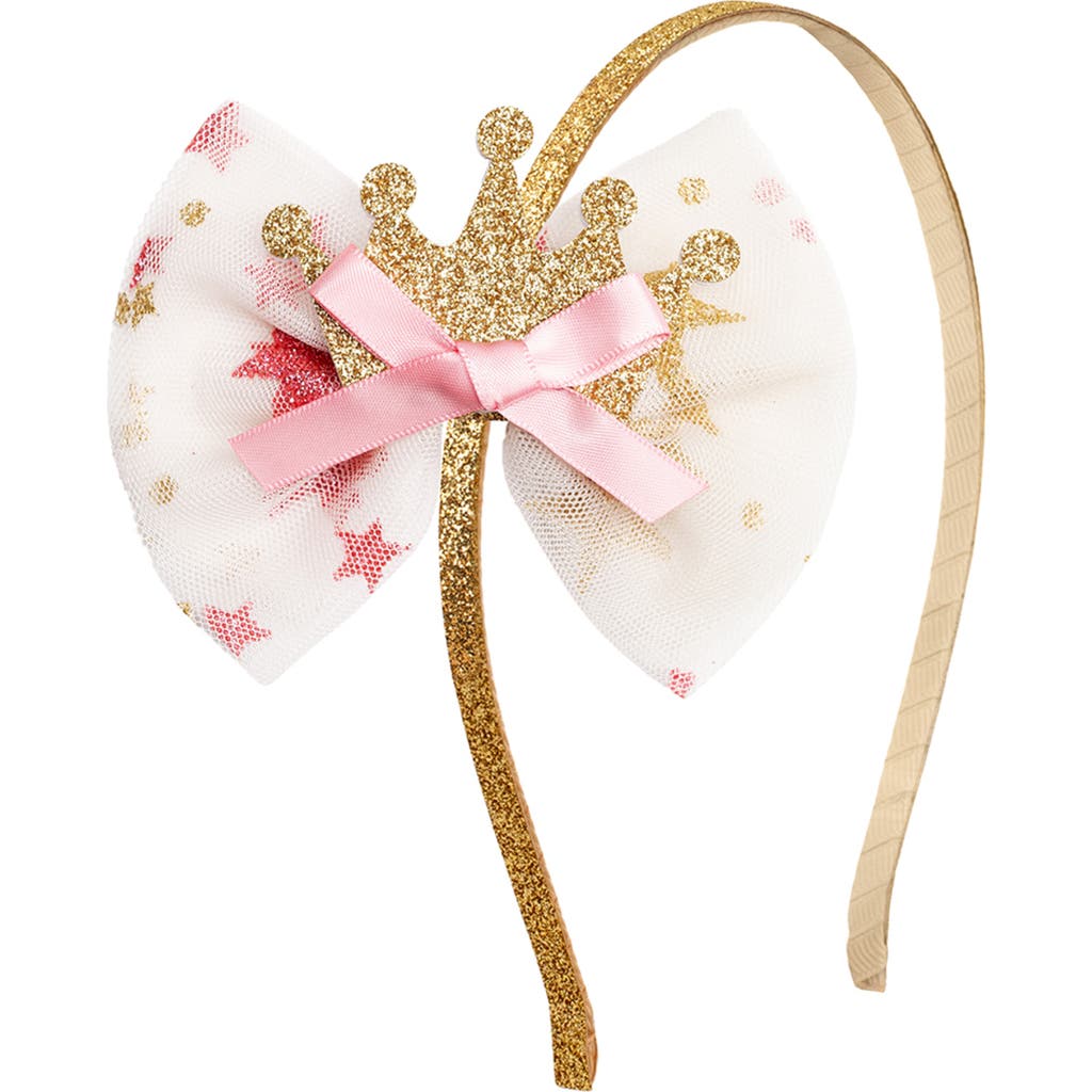 Sweet Wink Princess Crown Tulle Bow Headband In Multi