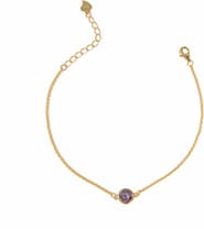 LaBante London Amethyst glow 18k gold plated sterling silver stackable bracelet