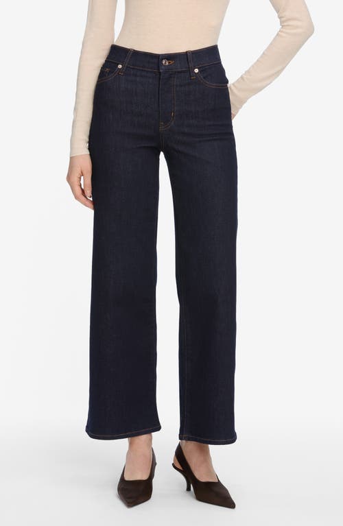 Frame Le Slim Palazzo High Waist Crop Wide Leg Jeans In Blue