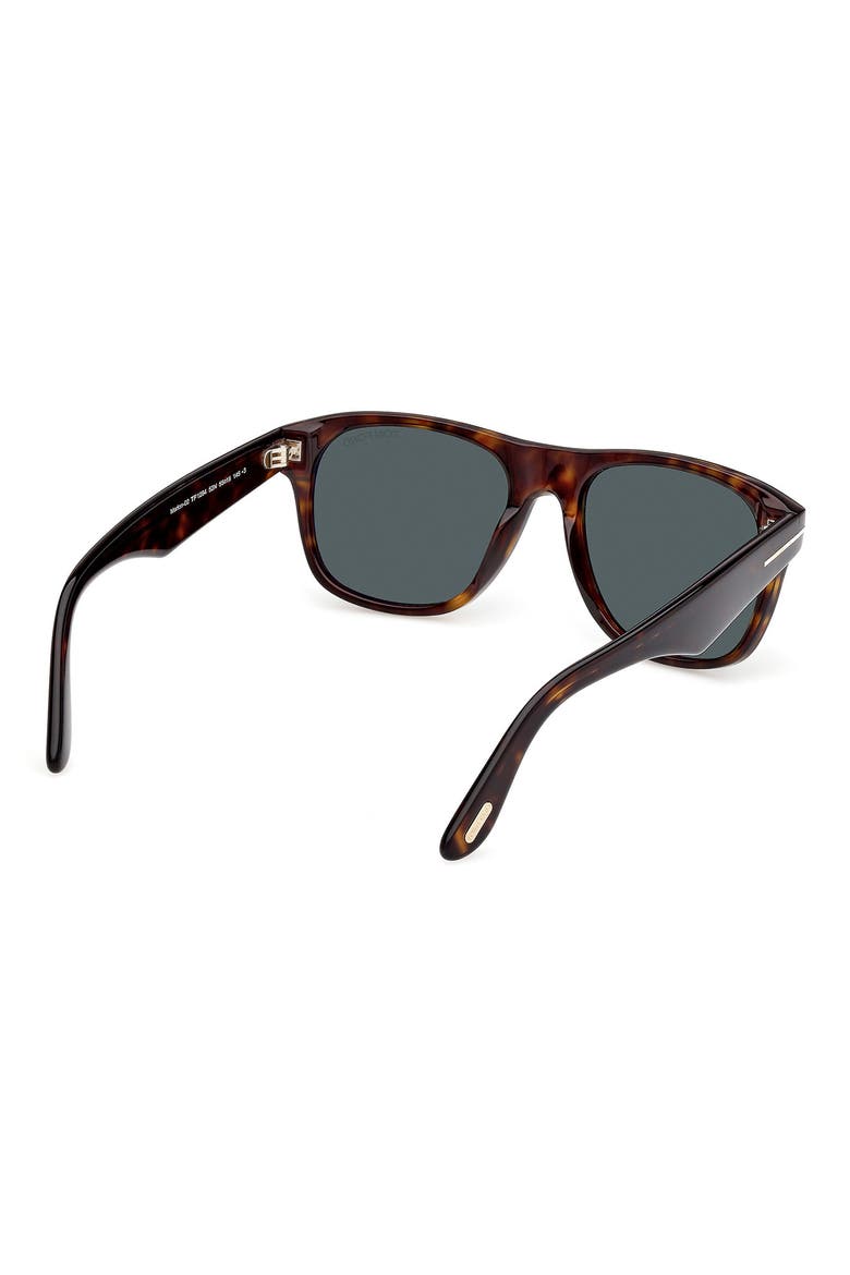 Marlon 55mm Square Sunglasses, Alternate, color, DARK HAVANA/ GREEN LENSES