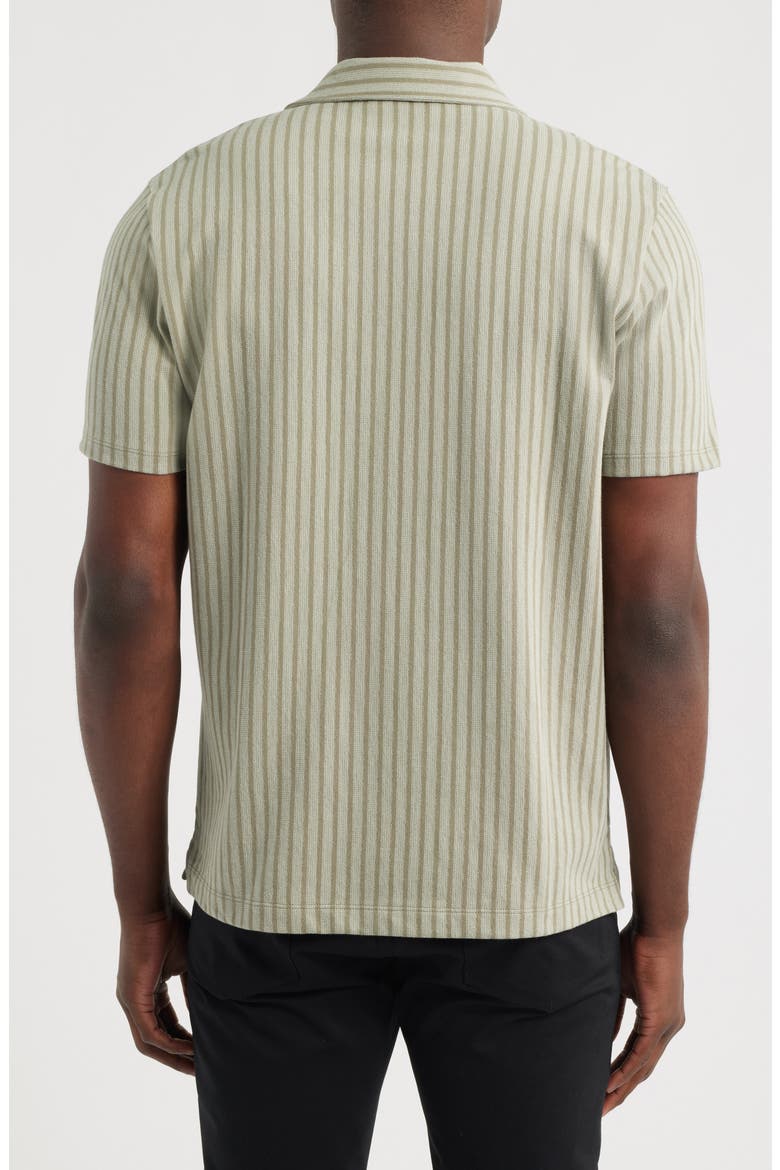 Terra Stripe Cabana Terry Cloth Camp Shirt, Alternate, color, SAGE/ OCEAN GLASS