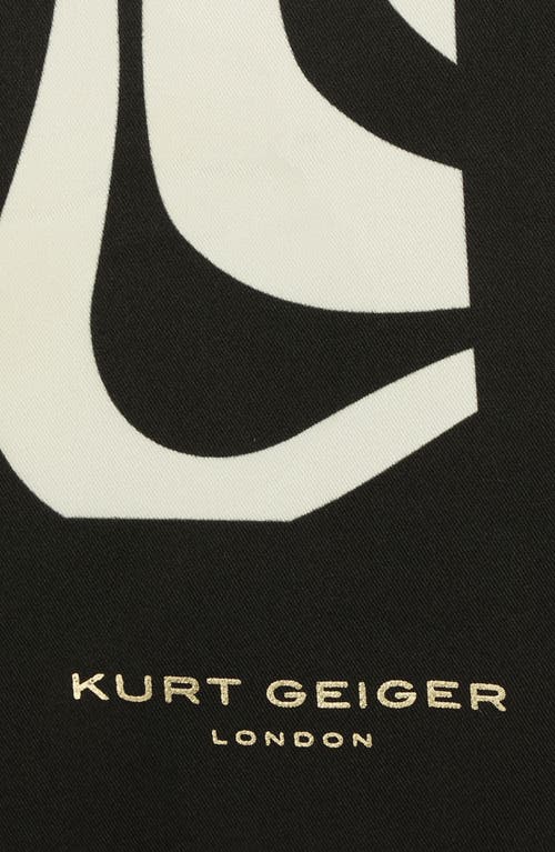 Kurt Geiger London Monochrome Wave Square Scarf In Black
