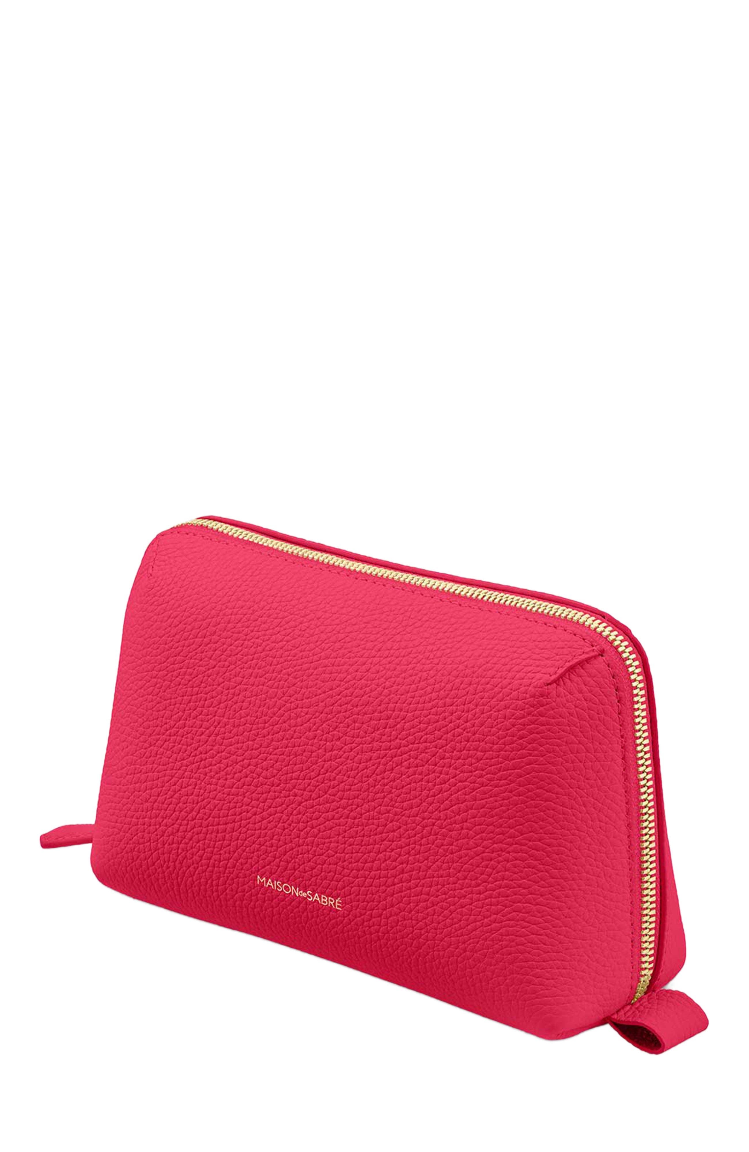 MAISON de SABRÉ Leather Tech Pouch, Alternate, color, Shibuya Fuchsia