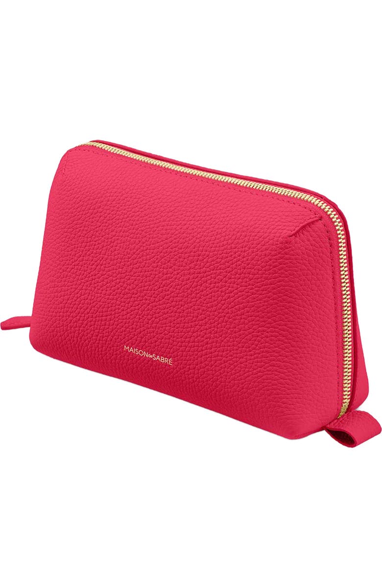 MAISON de SABRÉ Leather Tech Pouch, Alternate, color, Shibuya Fuchsia