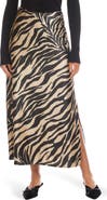 FIFTEEN TWENTY Evy Zebra Print Bias Cut Skirt